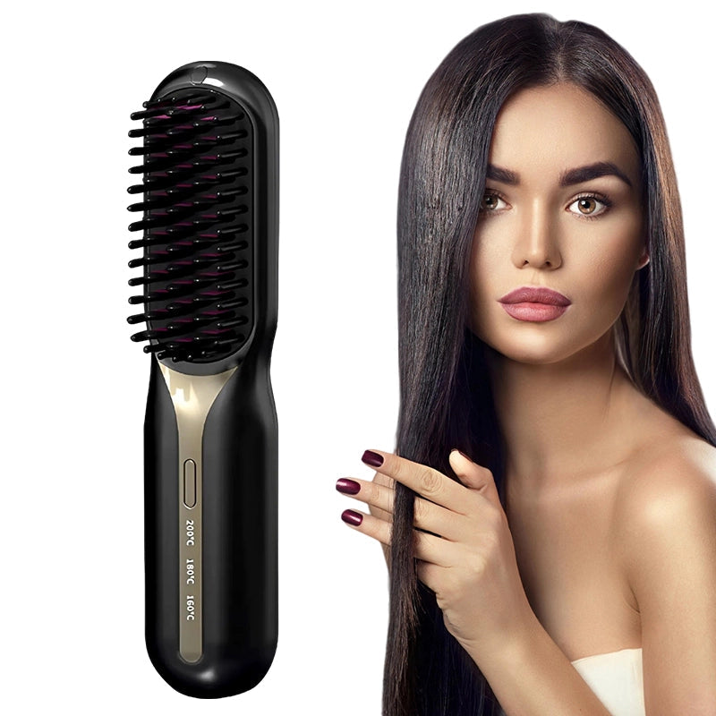 Lançamento - Escova Alisadora de Cabelo 5 em 1 Sem Fio PureGlam 2.0