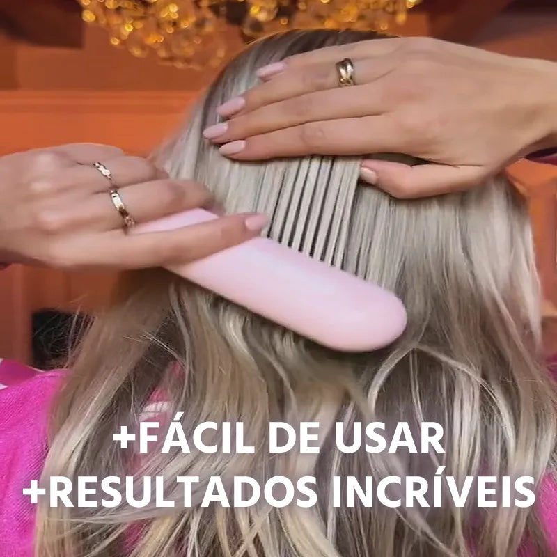 Lançamento - Escova Alisadora de Cabelo 5 em 1 Sem Fio PureGlam 2.0